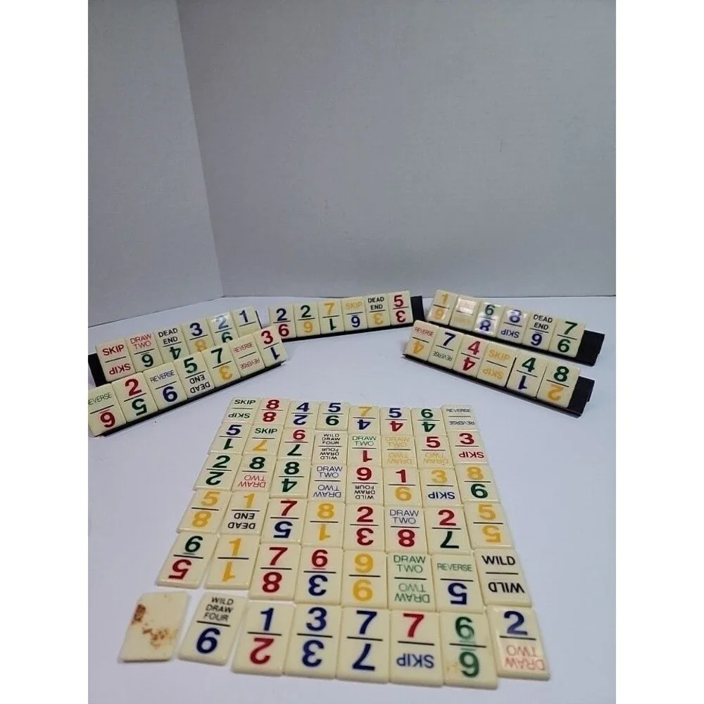 Vintage UNO Dominos Game 1986/1989 International Games Tiles Instructions 5...